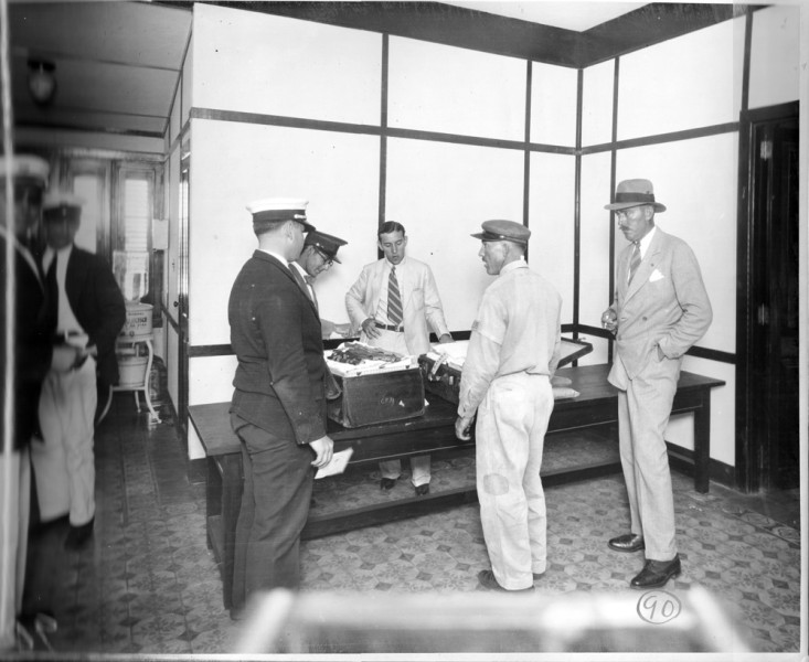 Pan Am Passengers Clearing Customs in South America, 1934