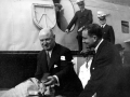 A historic moment, Juan Trippe at the 1935 Pan Am "China Clipper" departure