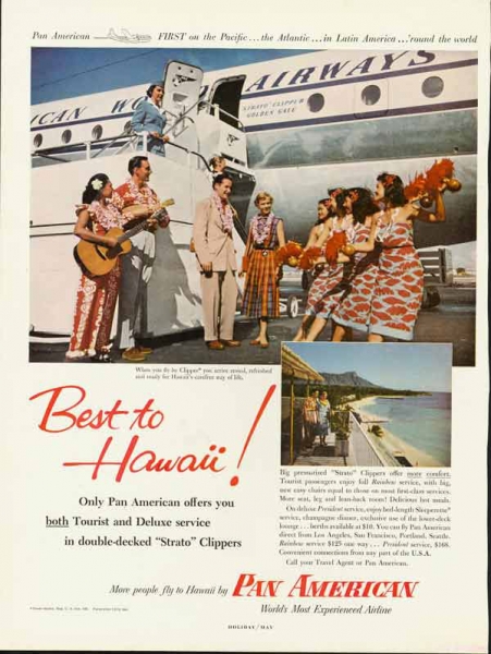 Pan Am: Best To Hawaii, Ad from the 1950s