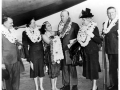 Juan Trippe and Betty Trippe with General and Mrs. George Marshall, arriving in Hawai