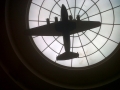 Silhouette of Model: Pan Am B-314 Clipper, at the Marine Air Terminal (MAT), today