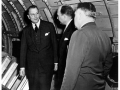 Pan Am&#039;s Juan Trippe with Boeing&#039;s Wellwood Beall, aboard the 707 prototype, 1955