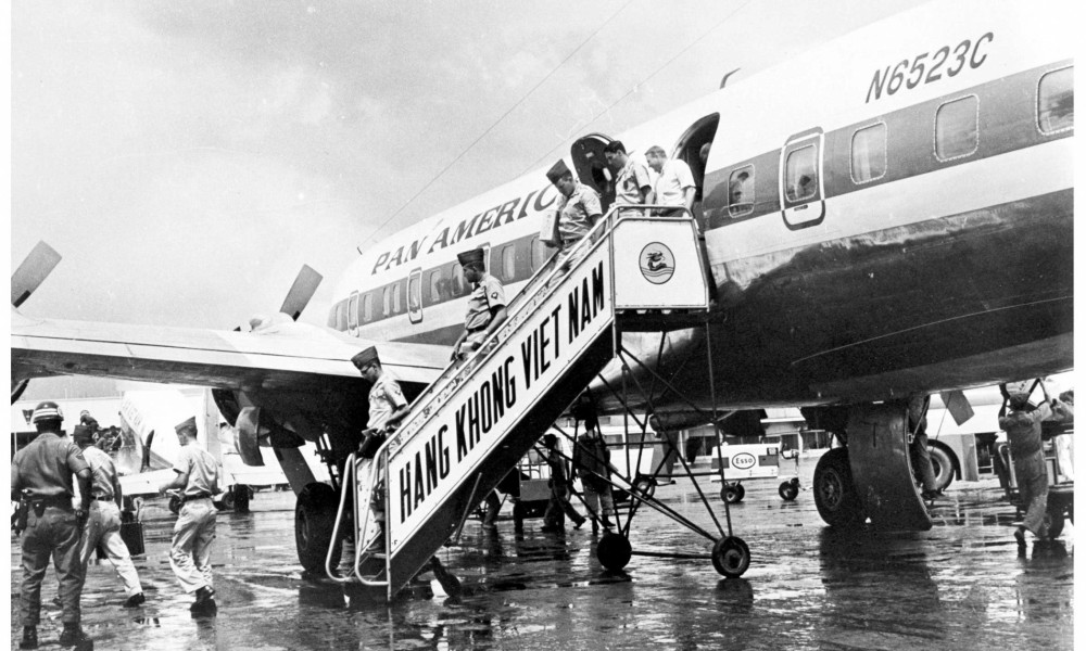 US servicemen arriving on Pan Am in Saigon, Vietnam,1960s