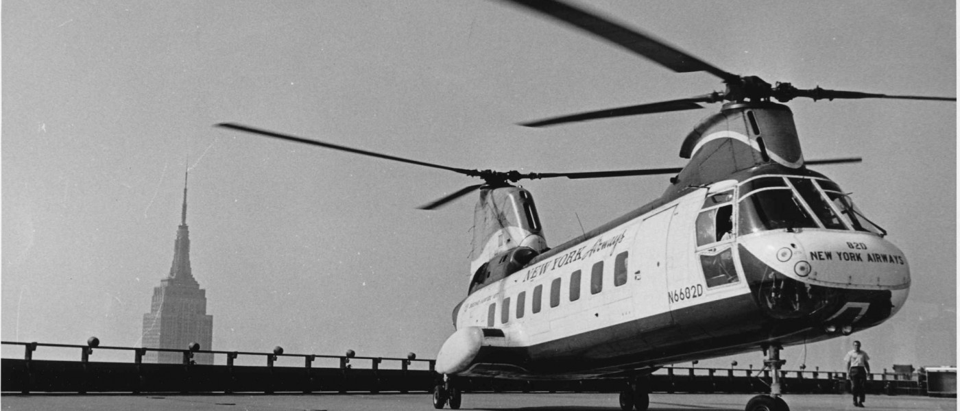 New York Airways helicopter atop Pan Am Building,with Empire New York Airways helicopter atop Pan Am Building,with Empire