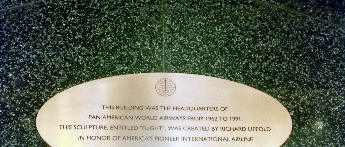 Pan Am Plaque in the lobby of the Pan Am Building, New York City