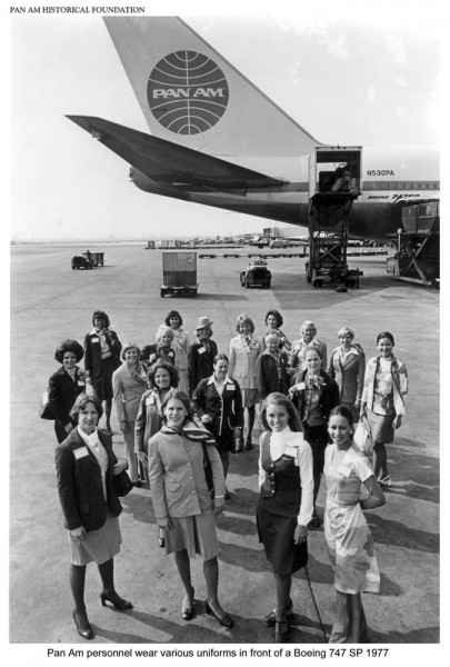 Pan Am, Stewardesses, uniforms,1970, Boeing, 747