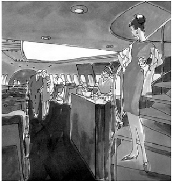 Global Era Lounge 747 Pan Am concept drawing