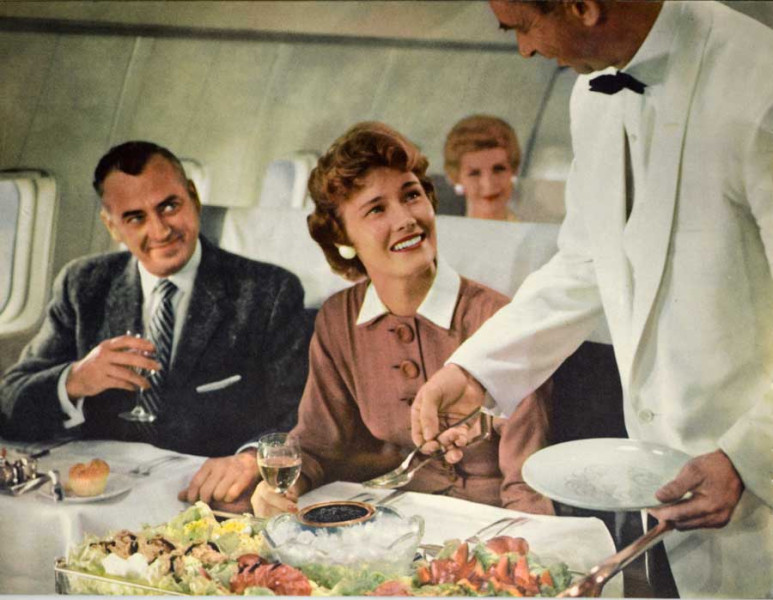 The Jet Age: Illustration of a Pan Am 707 inflight meal