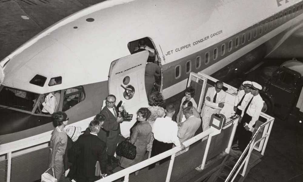 Pan Am Charter Jet Clipper Conquer Cancer at Idlewild July 1962. Read the story!
